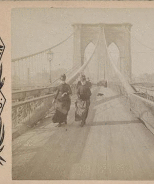 Promenade on New York & Brooklyn bridge. [1867?-1910?]