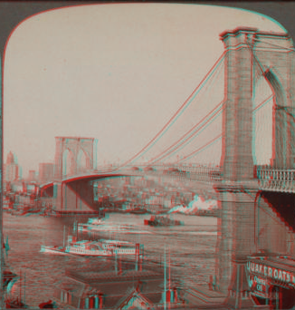 Brooklyn Bridge, looking from Brooklyn toward old New York, U.S.A. c1902 [1867?-1910?]