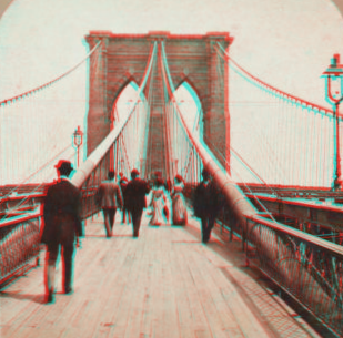 On the Promenade, Brooklyn Bridge, N.Y., U.S.A. [1867?-1910?]