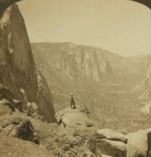 The Valley West from Union Point, - Sentinel Rocks (left) El Capitan (right)and Cathedral Rocks (centre) Yosemite, Cal. U.S.A. 1901-1905