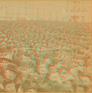 The surging sea of humanity at the opening of the Columbian Exposition. 1893