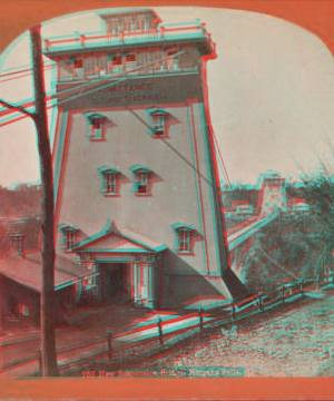 New Suspension Bridge and Tower, Niagara Falls. 1860?-1895?