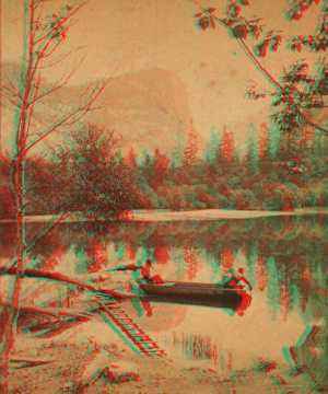 Artistic studies on Mirror Lake. Mt. Watkins in the distance. 1860?-1874?