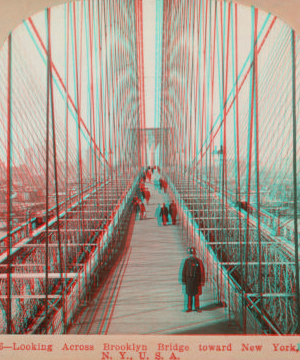 Looking across Brooklyn Bridge toward New York, N.Y., U.S.A. c1903 [1867?-1910?]