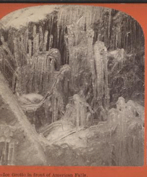 Ice grotto in front of American Falls. 1869?-1880?