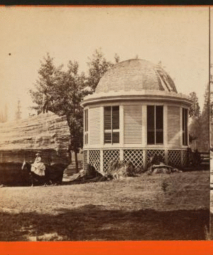 Section of the original Big Tree, and house on the Stump. ca. 1864?-1874? 1864?-1874?