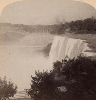 Marble whiteness of the seething waters - American and Luna Falls, and River from Goat Island, Niagara, U.S.A. 1902 c1902