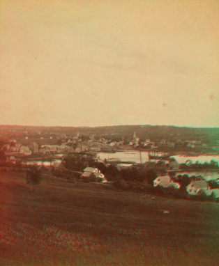 View of Damariscotta from Newcastle. 1870?-1889?