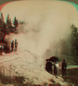 Fifteen-minute display of 'Riverside Geyser' ñ boiling water 100 feet in air ñ Yellowstone Park, U.S.A. 1901, 1903, 1904