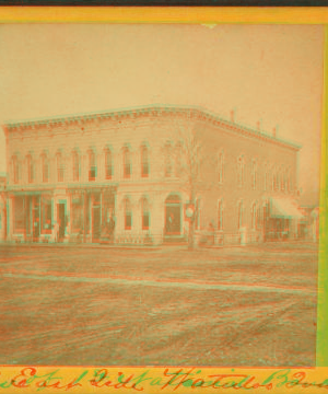 View of Ist National Bank, east side. Waterloo, Iowa. 1868?-1885?