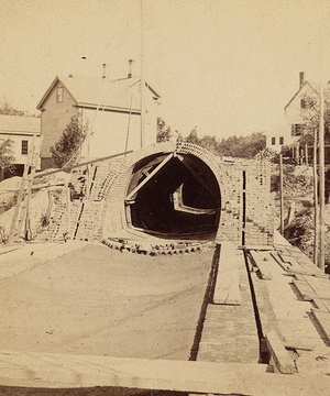 Sudbury River Conduit, B.W.W. Div. 4. Sec. 15. Oct. 18, 1876. View taken on top of bridge and looking east