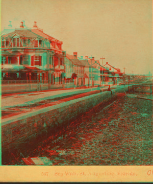 Sea Wall and St. Augustine. [ca. 1872] 1868?-1890?