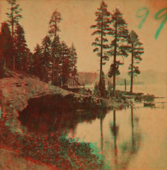 Lake Tahoe from Tahoe City. 1865?-1905? 1875?