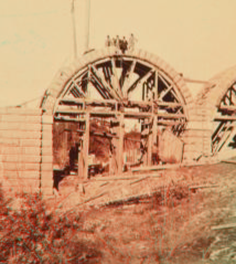 Sudbury River Conduit, B.W.W., div. 4, sec. 15, Nov. 13, 1876. View of south side of east abutment of arch "A", and of arches "C" and "D". 1876 1876?-1878?