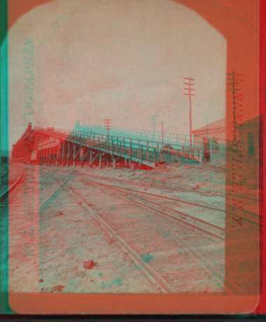 [View of the Erie Railroad yard.] [1869?-1880?]