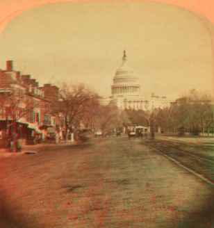 Pennsylvania Avenue and U.S. Capitol. 1865?-1875? 1865-1875