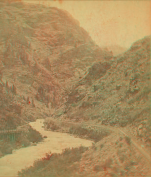 View above Tough Cuss Bend, Clear Creek Canyon. 1867?-1900?