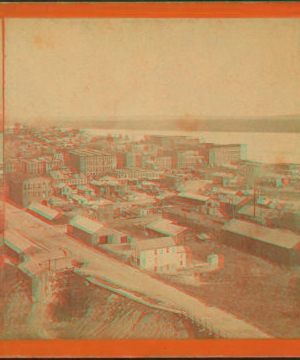 View looking northeast from the tower of the new court house. 1868?-1906?