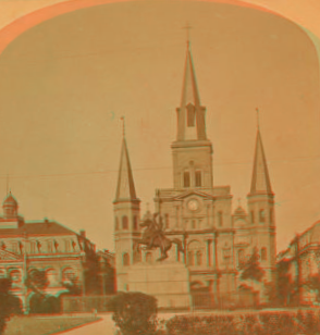 Jackson square, and french Cathedral, New Orleans, U.S.A. 1868?-1890?