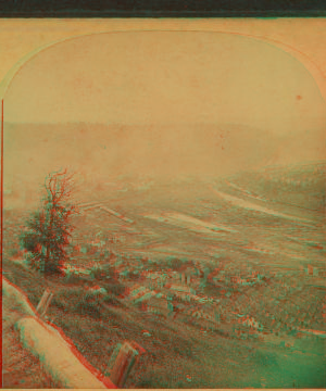 A birdís-eye view of Johnstown from the hill-top south of the city. 1889