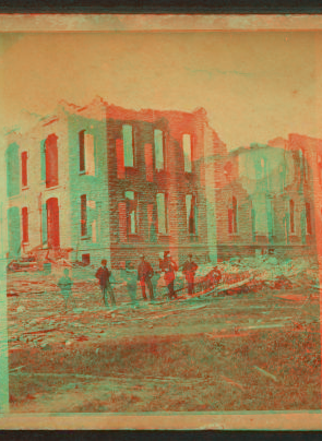 Brick College after the storm. June 1882