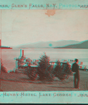 Looking north from Ft. Wm. Henry Hotel, Lake George. [1870?-1885?]