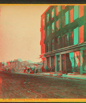 Looking down Free Street. 1866