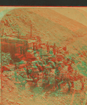 Burro train at Dick (?) mine. 1865?-1905?