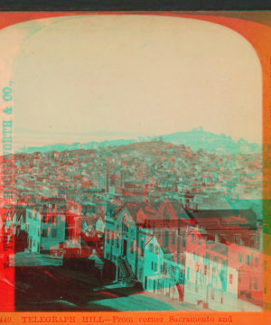 Telegraph Hill, from Sacramento and Powell Streets. 1866?-1875?