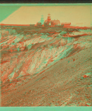 Cliffs and lighthouse. 1865?-1880?