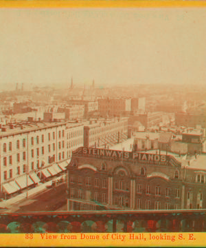 View from dome of city hall, looking S.E. 1865?-1880?