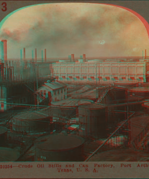 Crude oil stills and can factory, Port Arthur Texas, U.S.A.. 1865?-1915? 1915