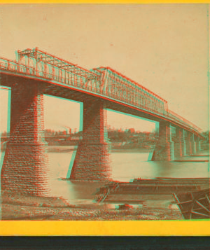 The Newport and Cincinnati bridge (general view -- west). 1865?-1895?