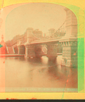 Bridge across lake, Public Garden, Boston. 1865?-1890?