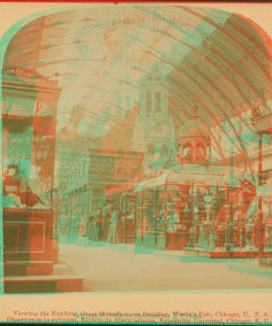 Viewing the exhibits, great Manufactures building, World's Fair, Chicago, U.S.A. 1893