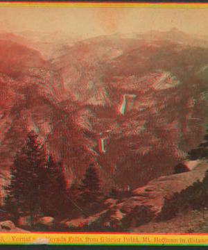 Vernal and Nevada Falls, from Glacier Point, Mt. Hoffman in distance. ca. 1870