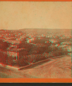 View looking southwest from the tower of the new court house. 1868?-1906?