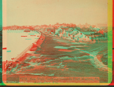 Sea Wall, looking towards Ft. Marion, St. Augustine, Fla. [ca. 1875] 1868?-1890?