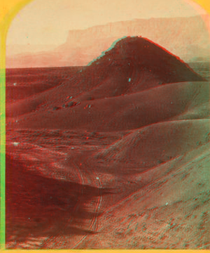 The "Vermillion Cliff," a typical plateau edge, as seen from Jacob's Pool, Arizona. 1872