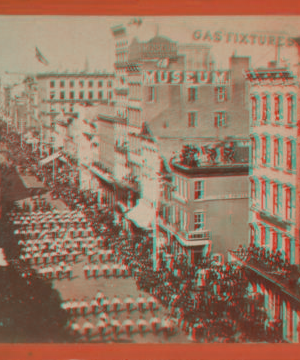 Grand Procession, April 10th 1871, in commemoration of the Treaty of Peace betwen Germany and France. April 10, 1871 1859-1899