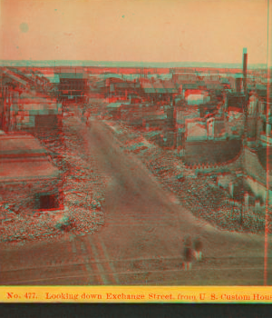 Looking down Exchange Street, from U.S. Custom House. 1866