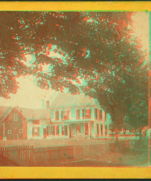 [View of a house with trees and fence in the foreground.] 1869?-1880?