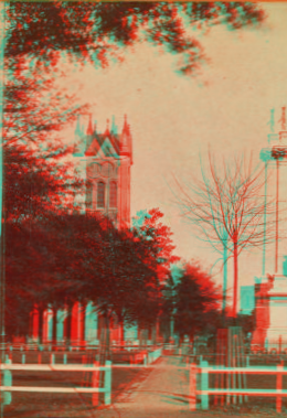 Pulaski Monument and Presbyterian Church. [ca. 1870] 1865?-1885?