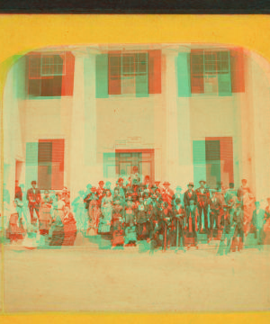 [Students in front of Barre High School.] 1869?-1885?