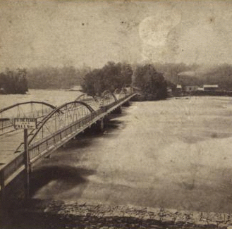 The Rapids, and Bridge to Goat Island. [1860?-1875?]