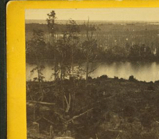 View, from near Howlett's, of Dutch Gap Peninsula, showing James River on each side of the neck of land. 1862-1865