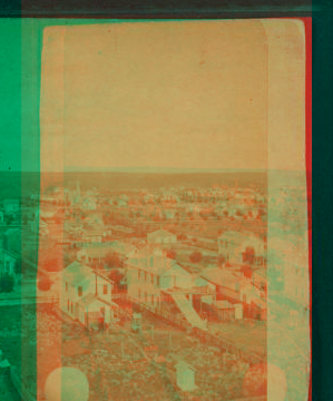 Views of Colorado Springs, from the cupola of the Public School building, looking east. 1870?-1890?