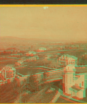 [View of Amherst College from tower.] 1869?-1880?