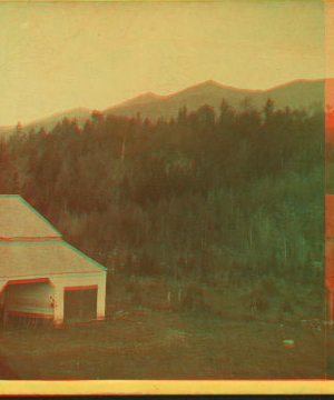 [View of a house at the foot of mountains.] 1865?-1885?