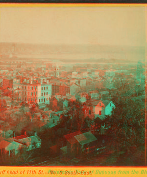 Panoramic view of Dubuque from the Bluff head of 11th St.-- No. 6 South-East. 1865?-1875?